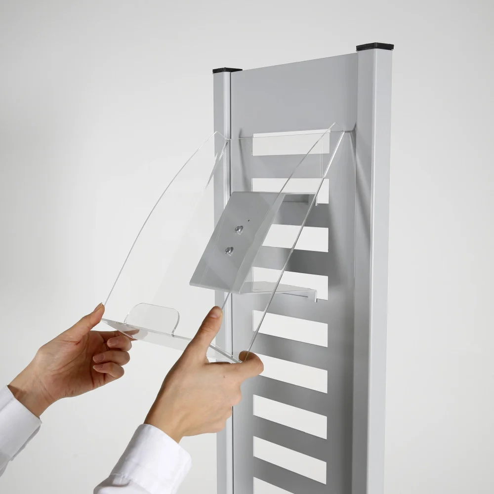 heavy-duty-literature-rack-8-pcs-acrylic-shelf-and-rotating-base-gray-85-11-a4 (5)