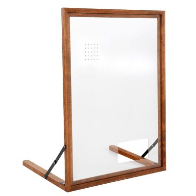 Wood Framed Clear Hygiene Separator on Counter