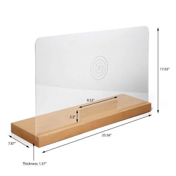 27-55w-x-16-53h-wood-framed-clear-hygienic-separator-on-counter-with-speaker-holes-natural-wood (2)