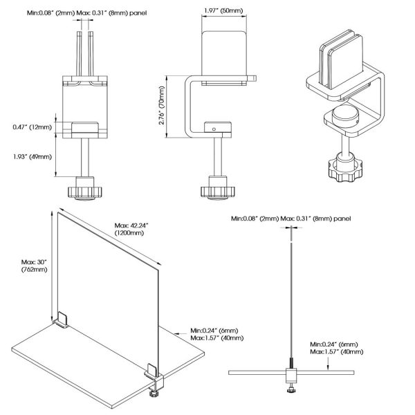 Mid Section C-Clamp Kit for Table