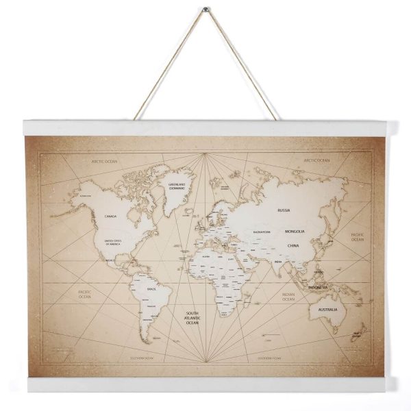 11" White Magnetic Poster Holder holding a map