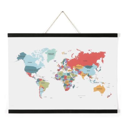 14" Black Magnetic Poster Holder holding a map