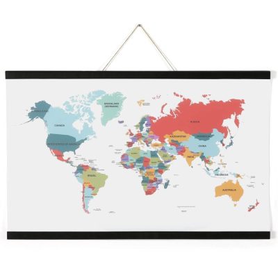 16" Black Magnetic Poster Holder holding a map