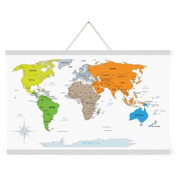 16" White Magnetic Poster Holder holding a map
