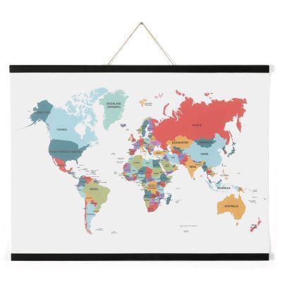 17" Black Magnetic Poster Holder holding a map