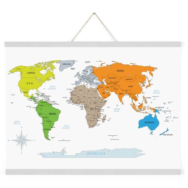 17" White Magnetic Poster Holder holding a map