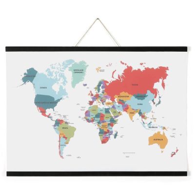 18" Black Magnetic Poster Holder holding a map