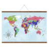 20" Dark Wood Magnetic Poster Holder holding a map