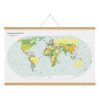 20" Natural Wood Magnetic Poster Holder holding a map