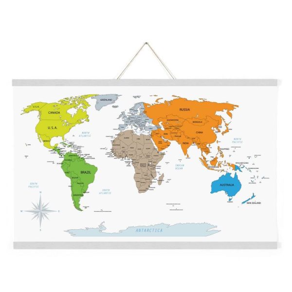 20" White Magnetic Poster Holder holding a map