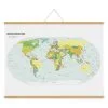 22" Natural Wood Magnetic Poster Holder holding a map
