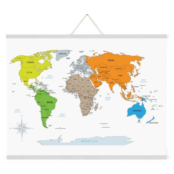 22" White Magnetic Poster Holder holding a map