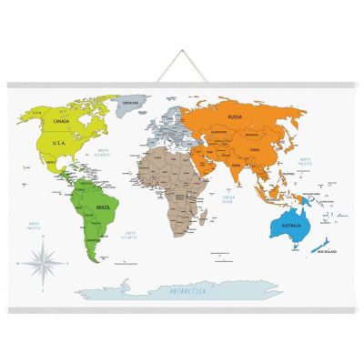 30" White Magnetic Poster Holder holding a map