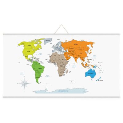 36" White Magnetic Poster Holder holding a map