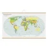 40" Natural Wood Magnetic Poster Holder holding a map