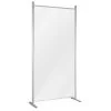 Clear wall separator with silver frame