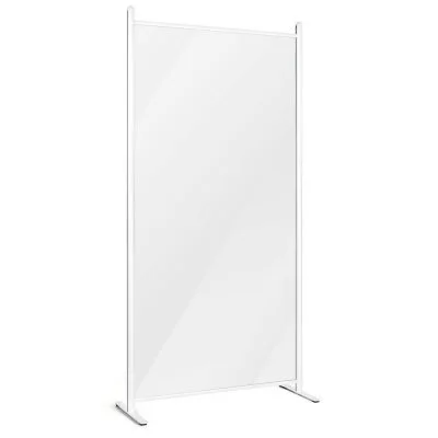 Clear wall separator with white frame