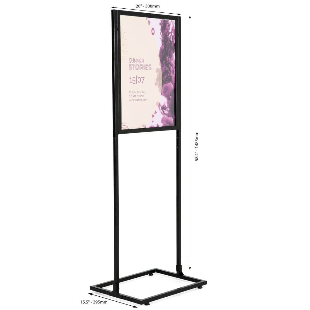 Black Metal Eco Infoboard - 1 Tier - Displays Market