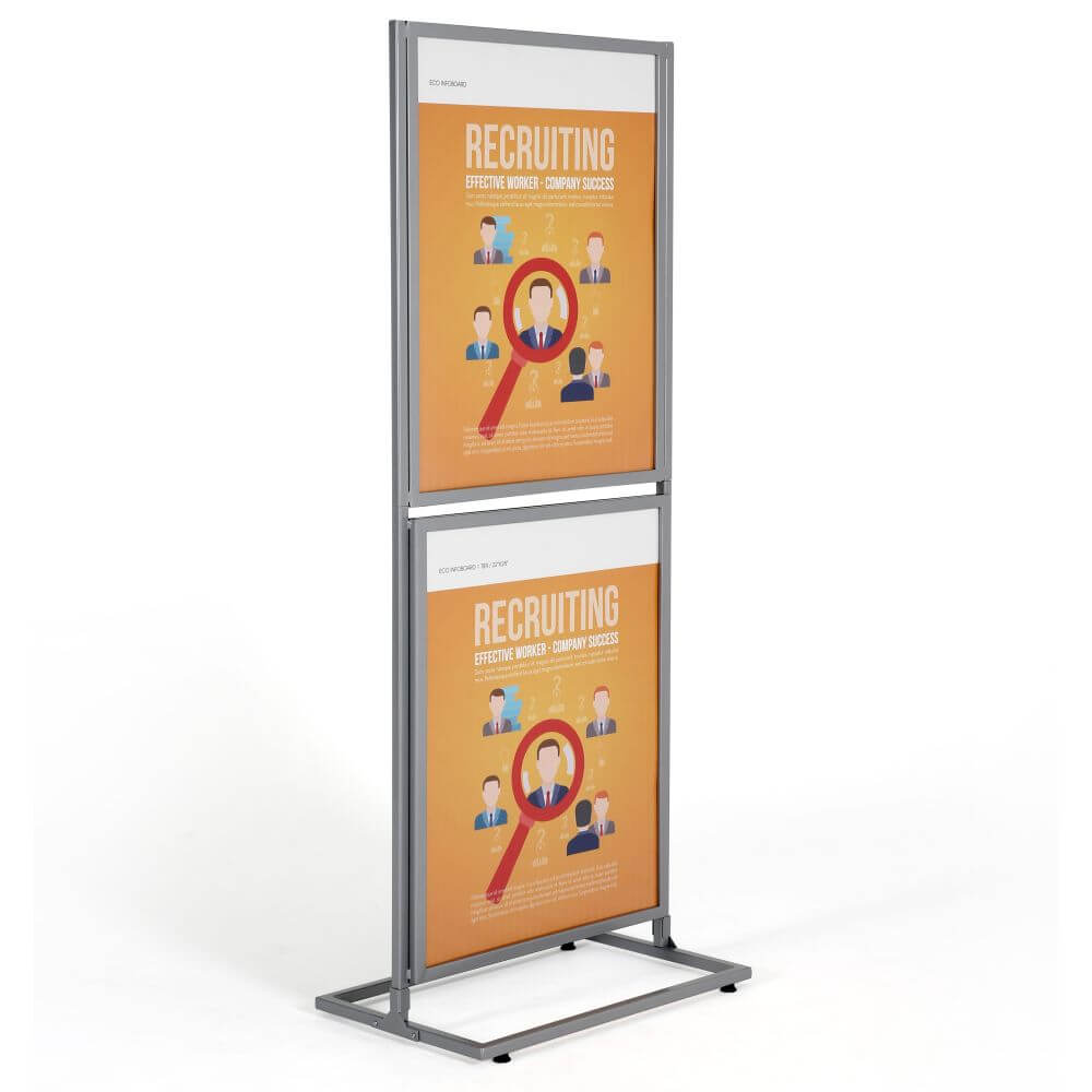 3-Tier Poster Stands Sign Holder 22W x 28H Black