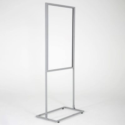 Gray metal eco infoboard with 1 tier