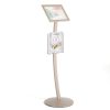 Pale Rose Pedestal Sign Holder with clear brochure holder