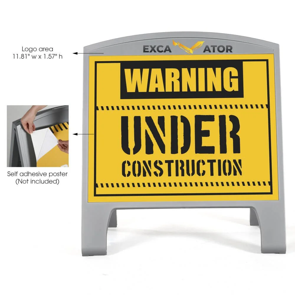 sandwich-board-a-frame-double-sided-outdoor-sidewalk-sign-holder-24-80x19-76-gray (4) Sandwich Board A-Frame sidewalk sign holder with graphics showing the details of the sign
