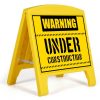 Yellow "Under Construction" Sandwich Board A-Frame Sidewalk SIgn