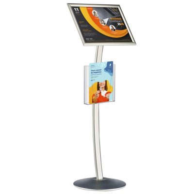 Silver Pedestal Holder with Brochure Holder