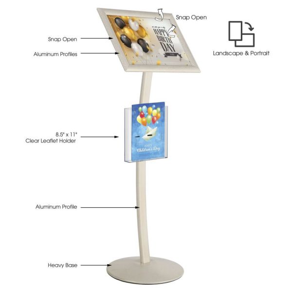 white-pearlic-11x17-inch-pedestal-sign-holder-with-clear-brochure-holder-menu-board-floor-standing (2)