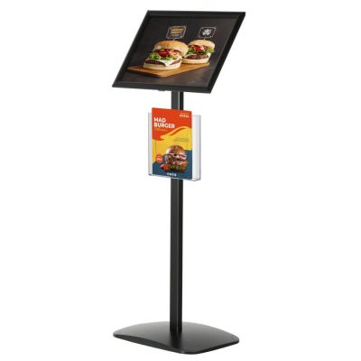 Pedestal Sign Holder with Clear brochure holder