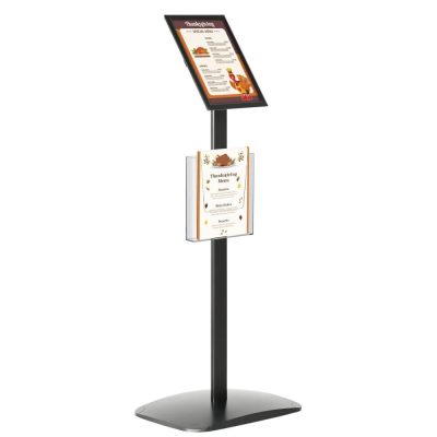 Pedestal Sign Holder with Clear Brochure Holder