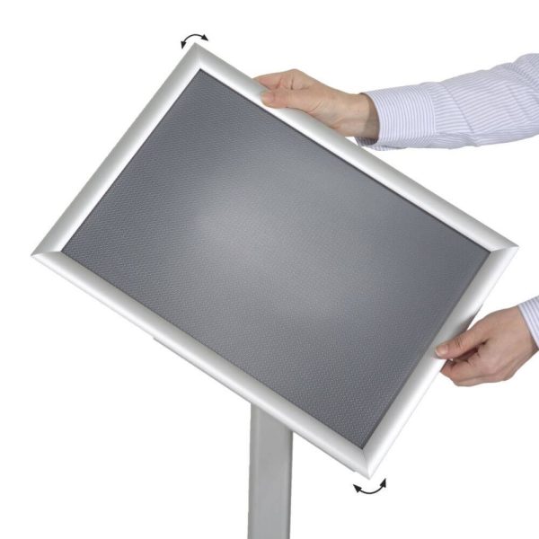 Pedestal Sign Holder with Clear brochure holder adjustable frame