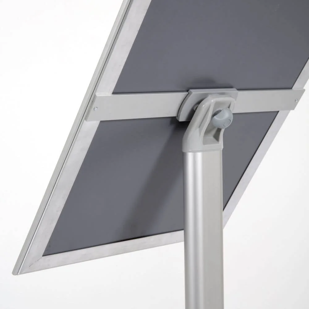pedestal-sign-holder-with-clear-brochure-holder-silver-8-5x11-inch-floor-standing (4) Pedestal Sign Holder with Clear brochure holder backing