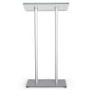 Tempered glass silver podium and lectern pulpit desk
