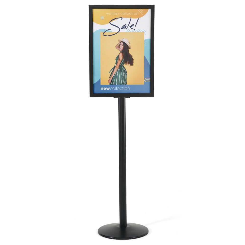 Black 18x24 Pedestal Sign Holder Stand - Displays Market