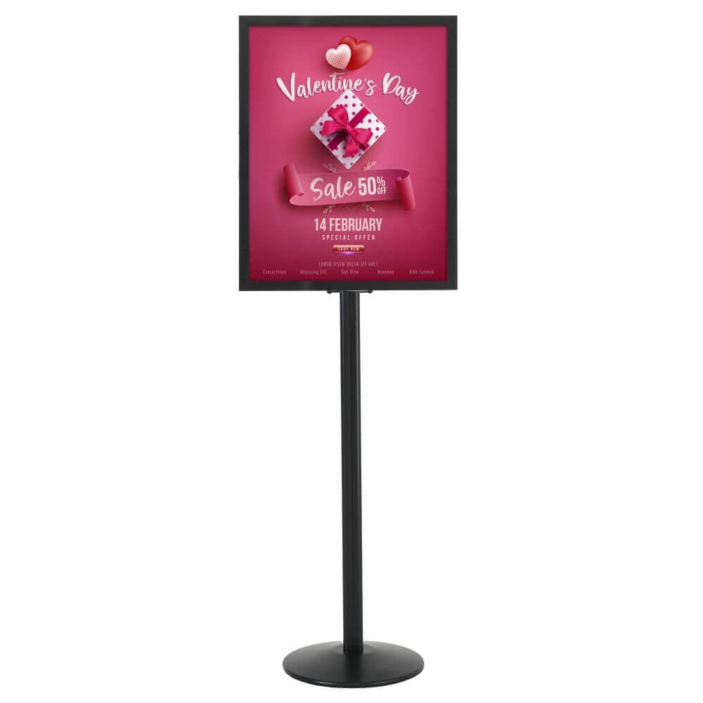 1 Tier Tilted Sign Holder Floor Poster Stand | for 22x28 Posters and Signs