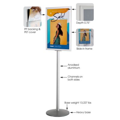 Pedestal Sign Holder Stand, Double Sided