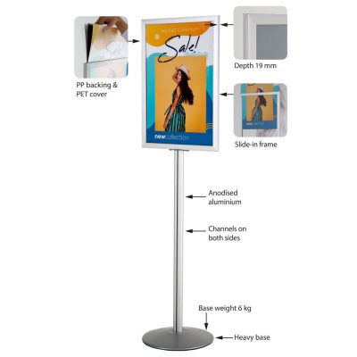 Pedestal Sign Holder Stand, Double Sided