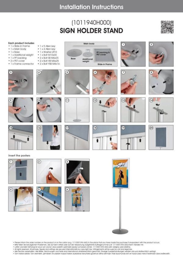 Building Instructions for the Pedestal Sign Holder Stand