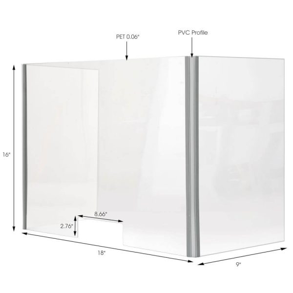 Foldable Sneeze Guard with Slot for Student Desk - Cough Barrier With measurements