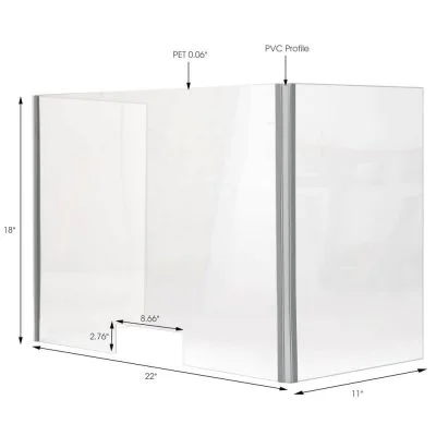 Foldable Sneeze Guard with Slot for Student Desk - Cough Barrier with measurements