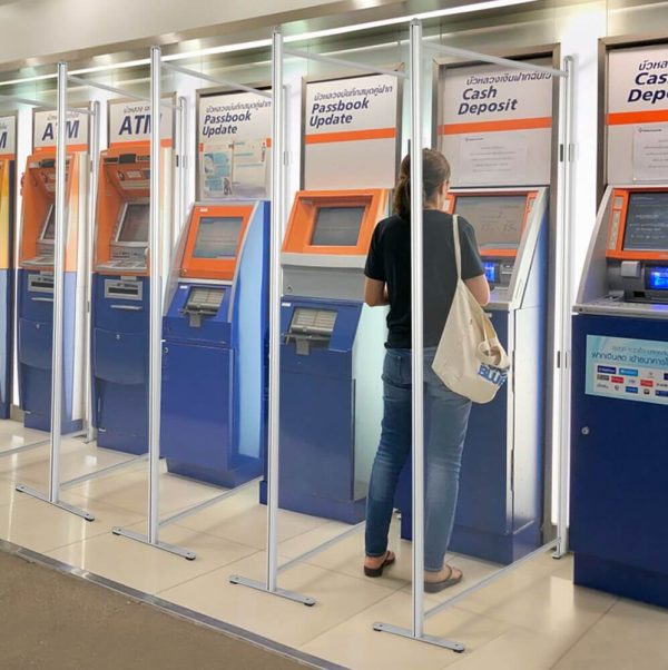 Clear Wall separating ATM Machines