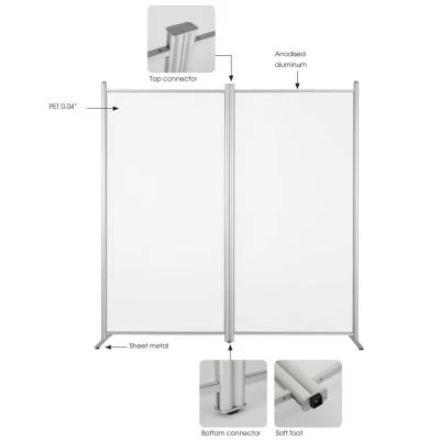 Clear Wall Separator Flat Connector Kit