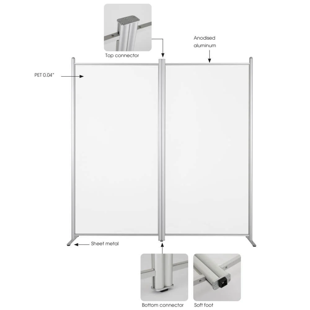 Clear Wall Separator Flat Connector Kit