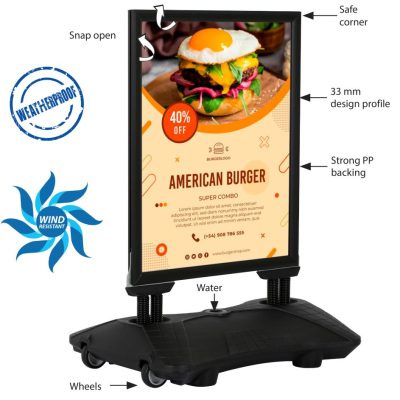 WindPro Lite Water Base Weather Resistant Sidewalk Sign Holder