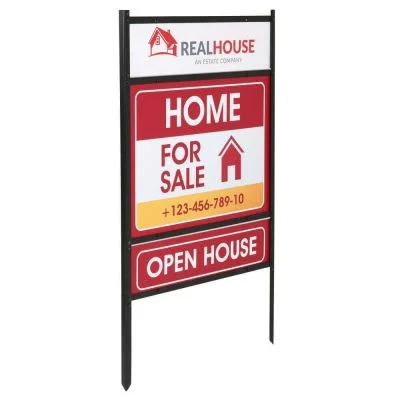 H Frame Real Estate Yard Sign with Dual rider