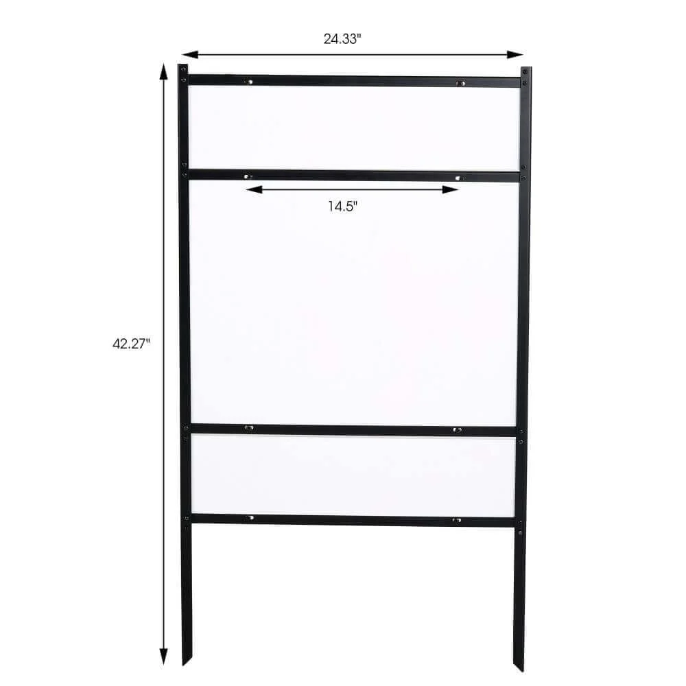 h-frame-real-estate-yard-sign-post-dual-rider-24x18-inch-44-tall-black (2) H Frame Real Estate Yard Sign with Dual rider with measurements