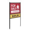 H Frame Real Estate Yard Sign with single rider that is displaying a For Sale Sign