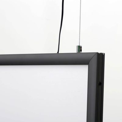 Top Corner of Black Double Sided LED Light Snap Poster Frame