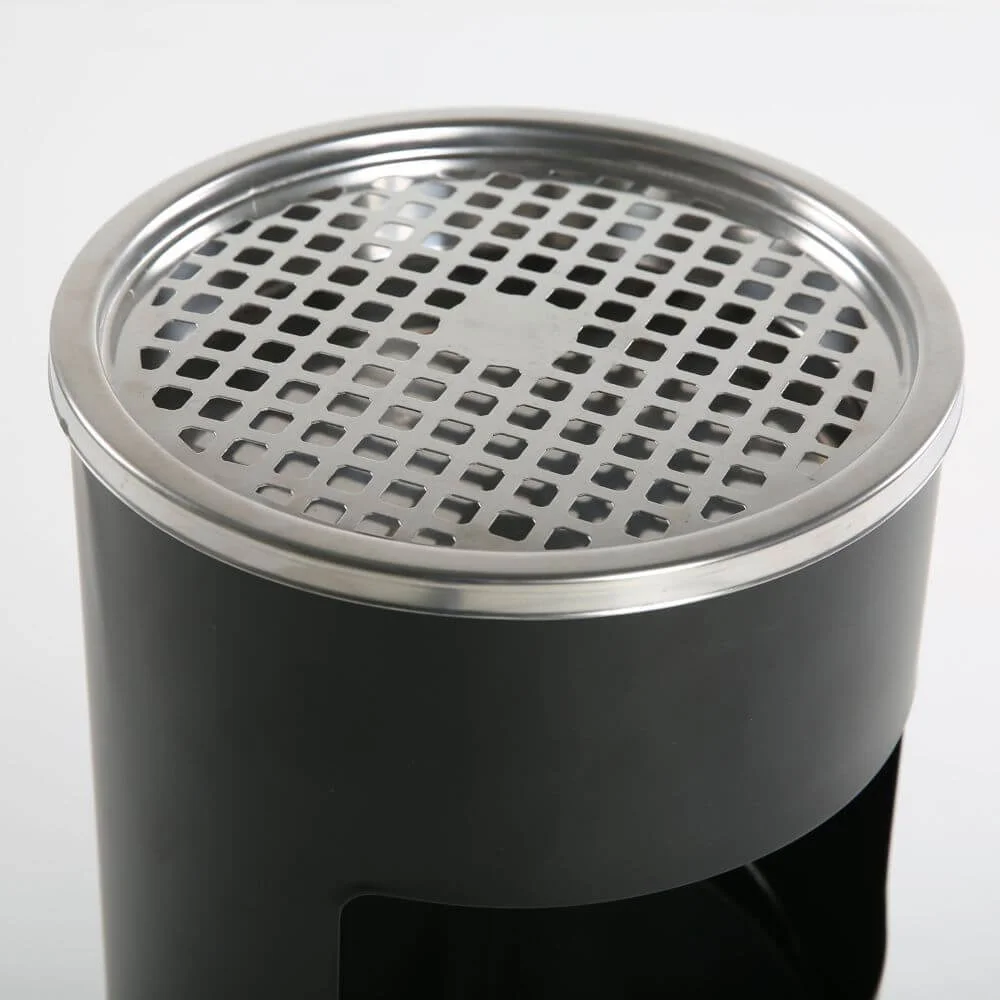 A close up of the top of the Ashtray on the Ashtray Trash Can